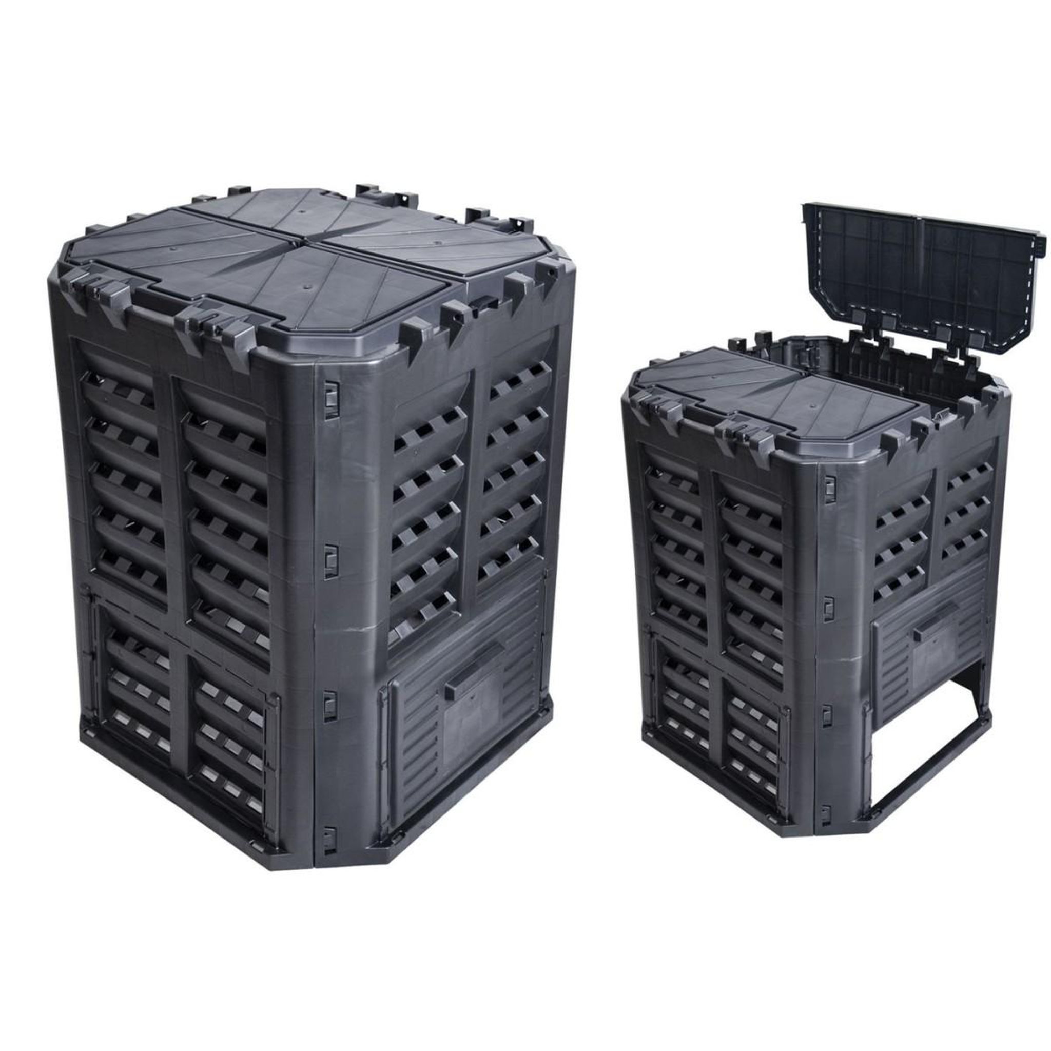 Voir la diapositive 2 : BRIXO Composteur de jardin 360 litres 69 x 69 x h84 cm kompobox brixo