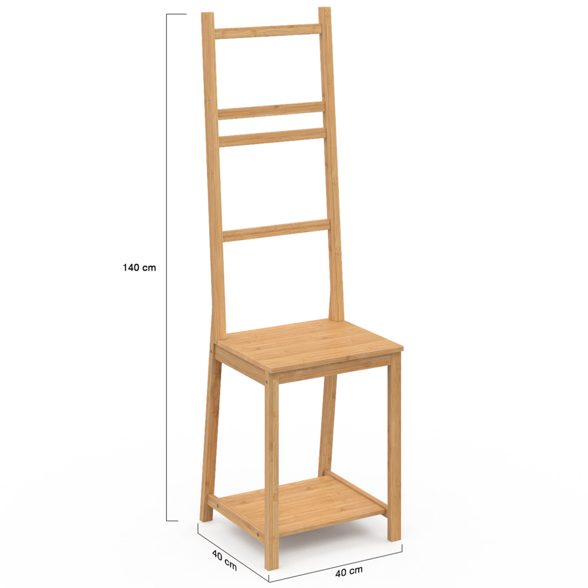 Voir la diapositive 4 : ID MARKET Chaise porte-serviettes 4 niveaux lana en bambou