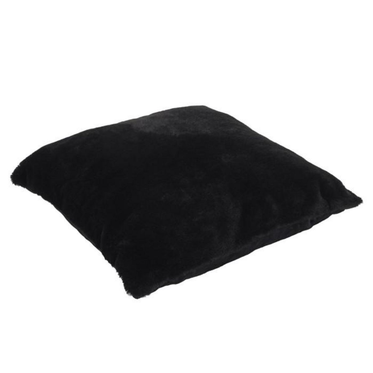 Paris Prix Coussin Déco  Imitation Fourrure  40x40cm Noir