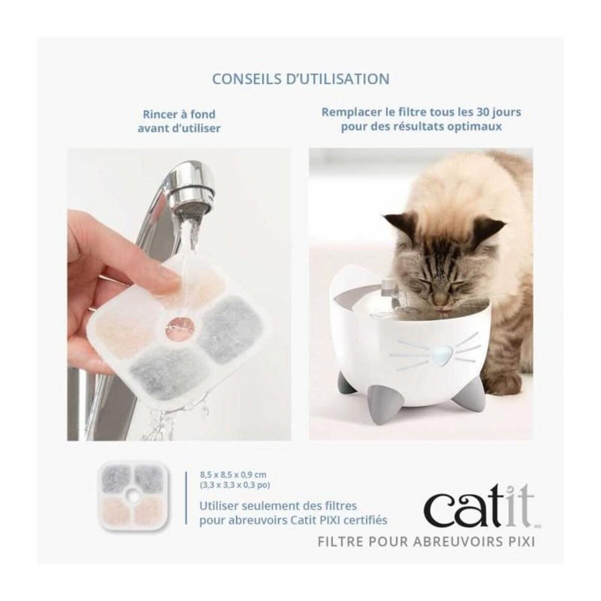 Cat'it CATIT 3 Filtres pour fontaine a eau PIXI