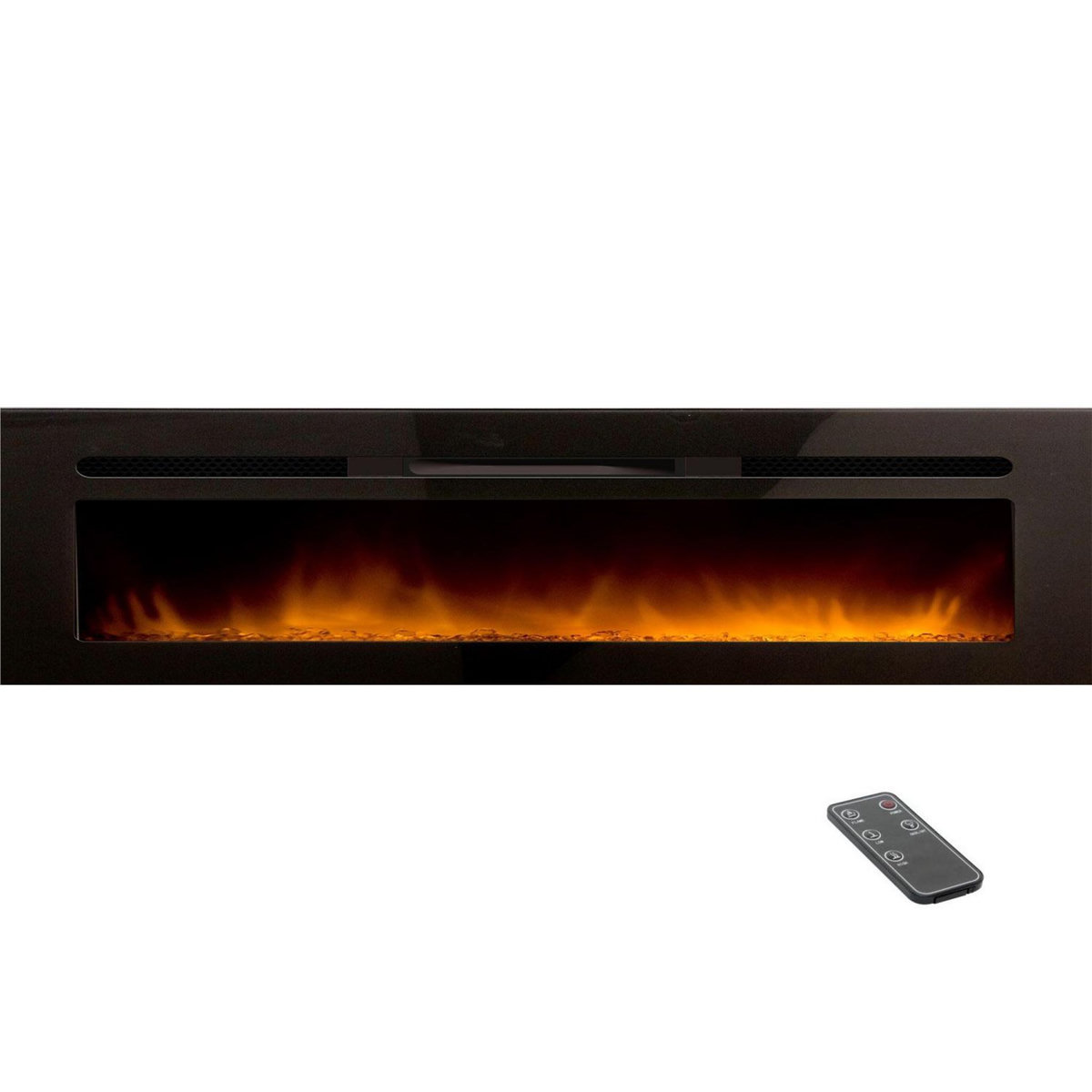 Chemin'arte Cheminée électrique encastrable 180cm noir - elysee 5xl