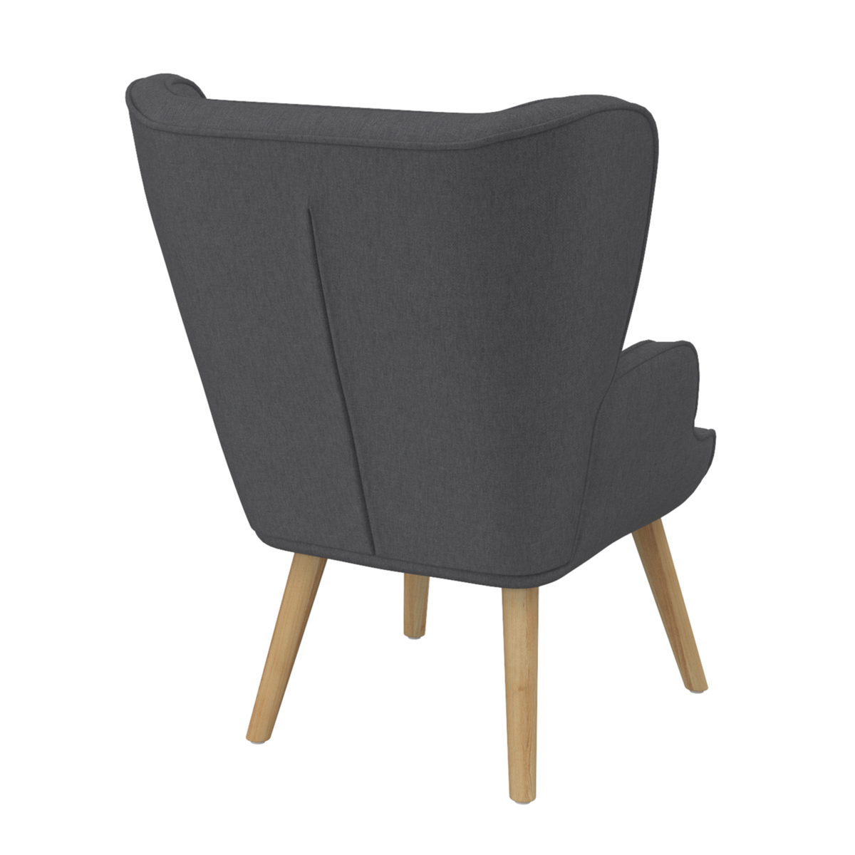 ID MARKET Fauteuil scandinave SVEN grand confort en tissu gris anthracite