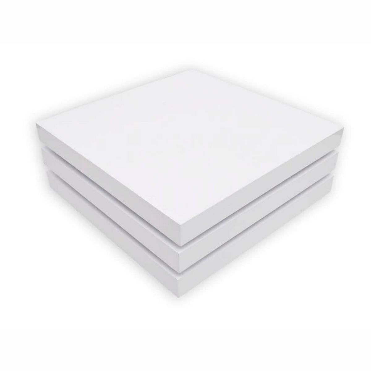 VIDAXL Table basse 3 etageres blanc brillant