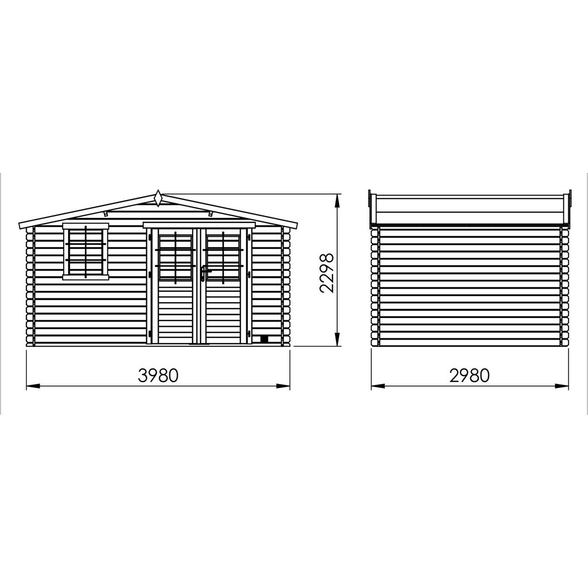 Forest Style Abri de jardin bois - 10,1m² - JUNO