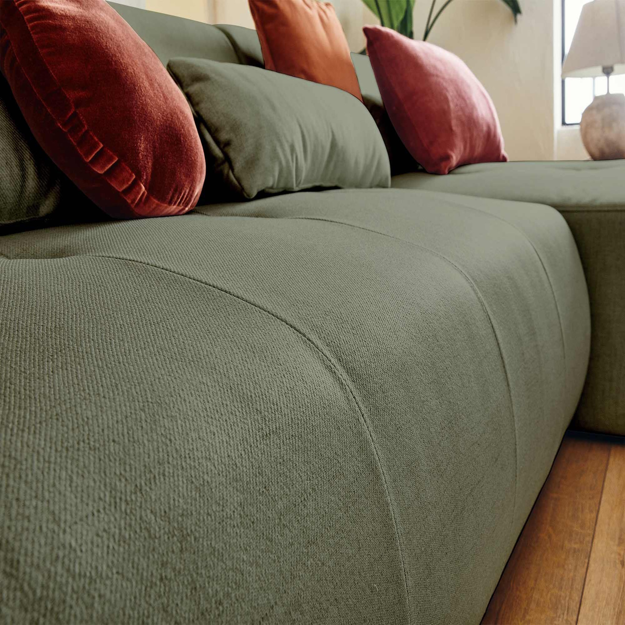 Voir la diapositive 2 : BEST MOBILIER Onyx - canapé panoramique d'angle gauche 7 places - en tissu