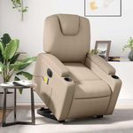 VIDAXL Fauteuil inclinable de massage electrique cappuccino similicuir