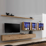 Paris Prix Ensemble Meuble TV  Switch Lamel XVII  340cm Naturel