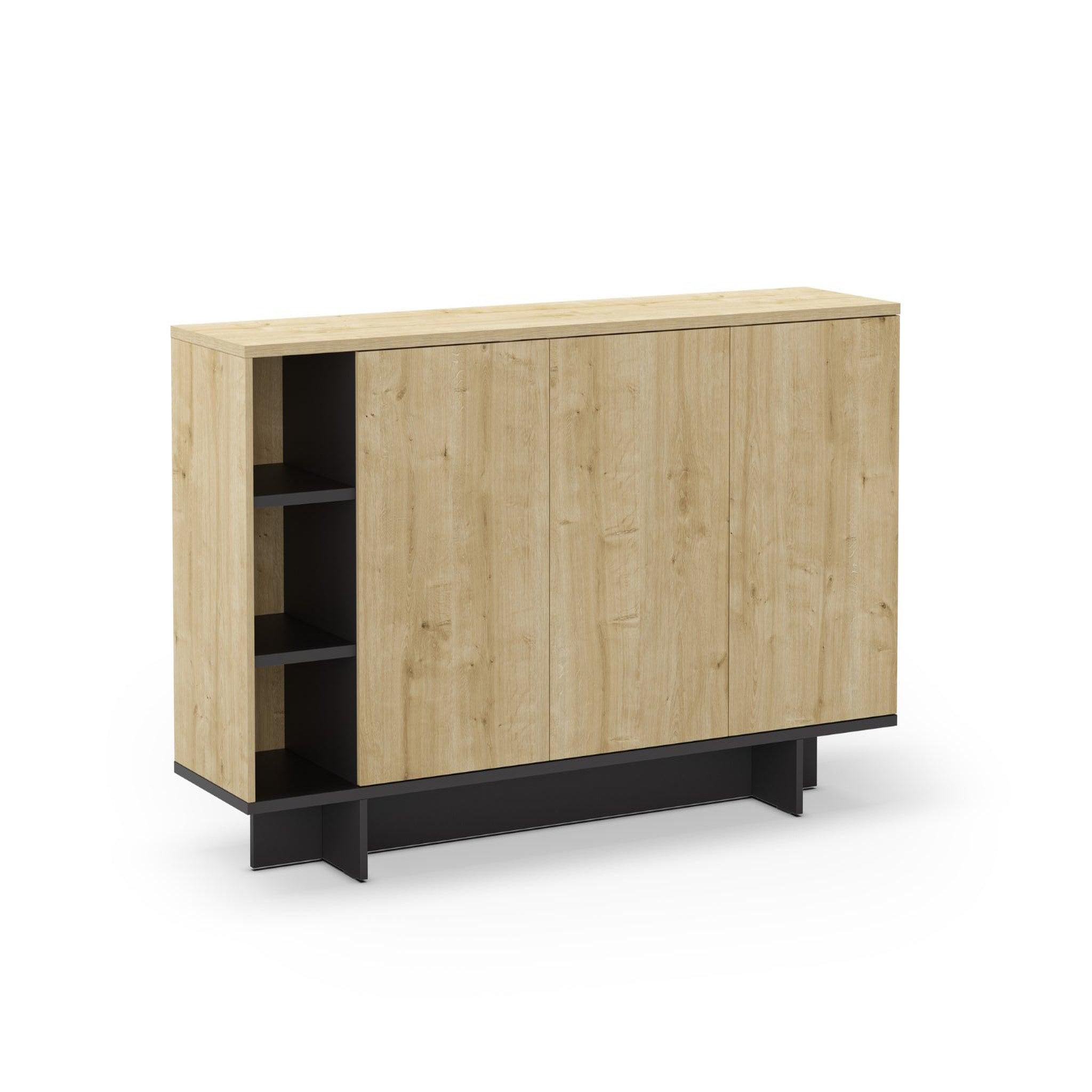 CASANOVA PARIS Calyo - buffet 3 portes 170cm en mélamine. Coloris disponibles : Marron, Blanc