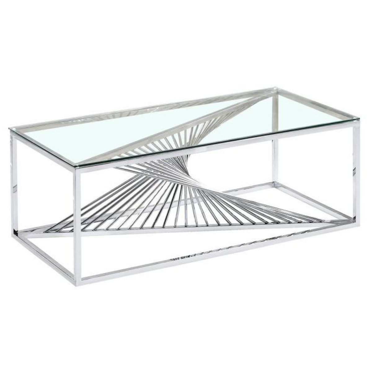 Paris Prix Table Basse Design en Verre  Tanya  120cm Argent