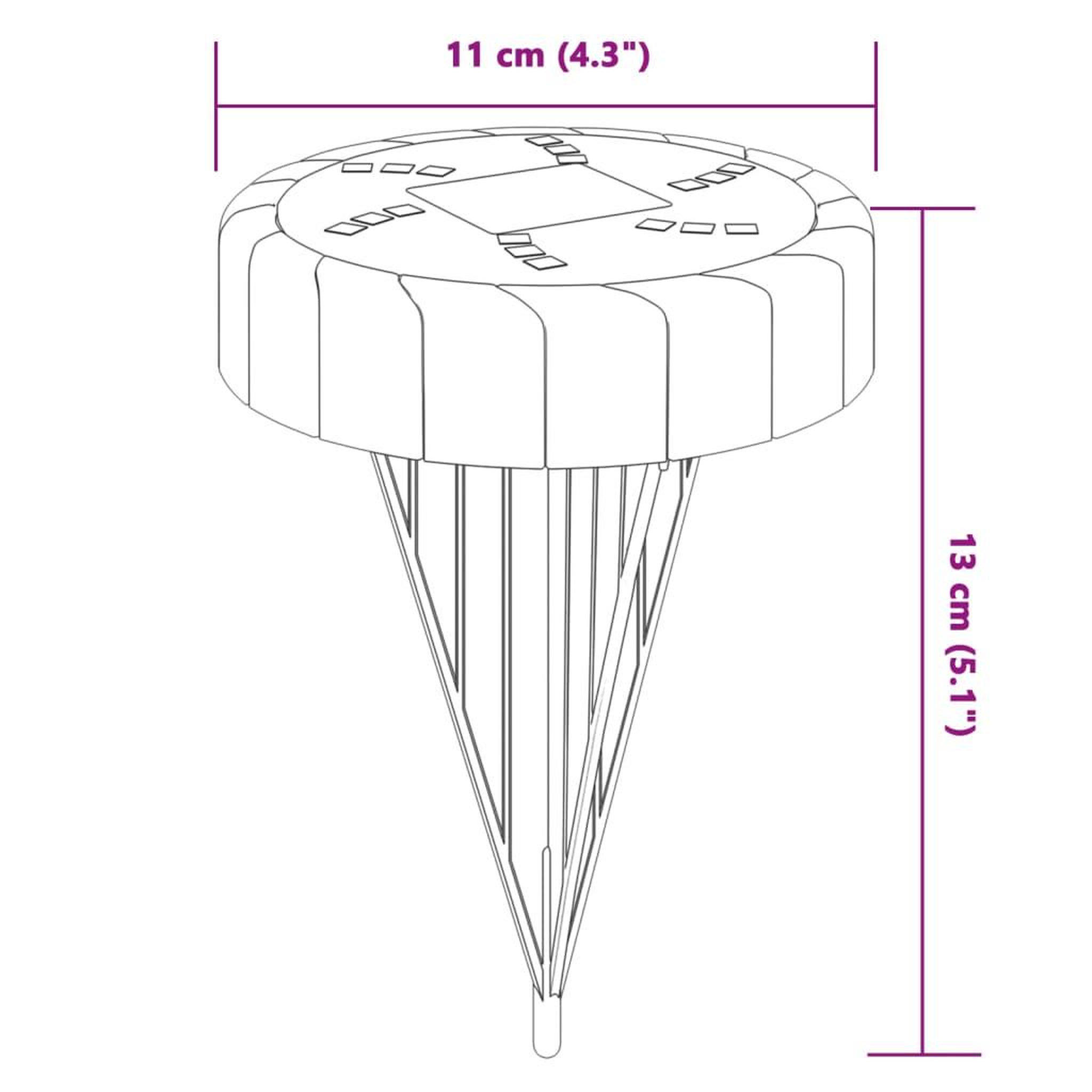 Voir la diapositive 6 : VIDAXL Lampes solaires de sol et piquets de sol exterieur 4 pcs