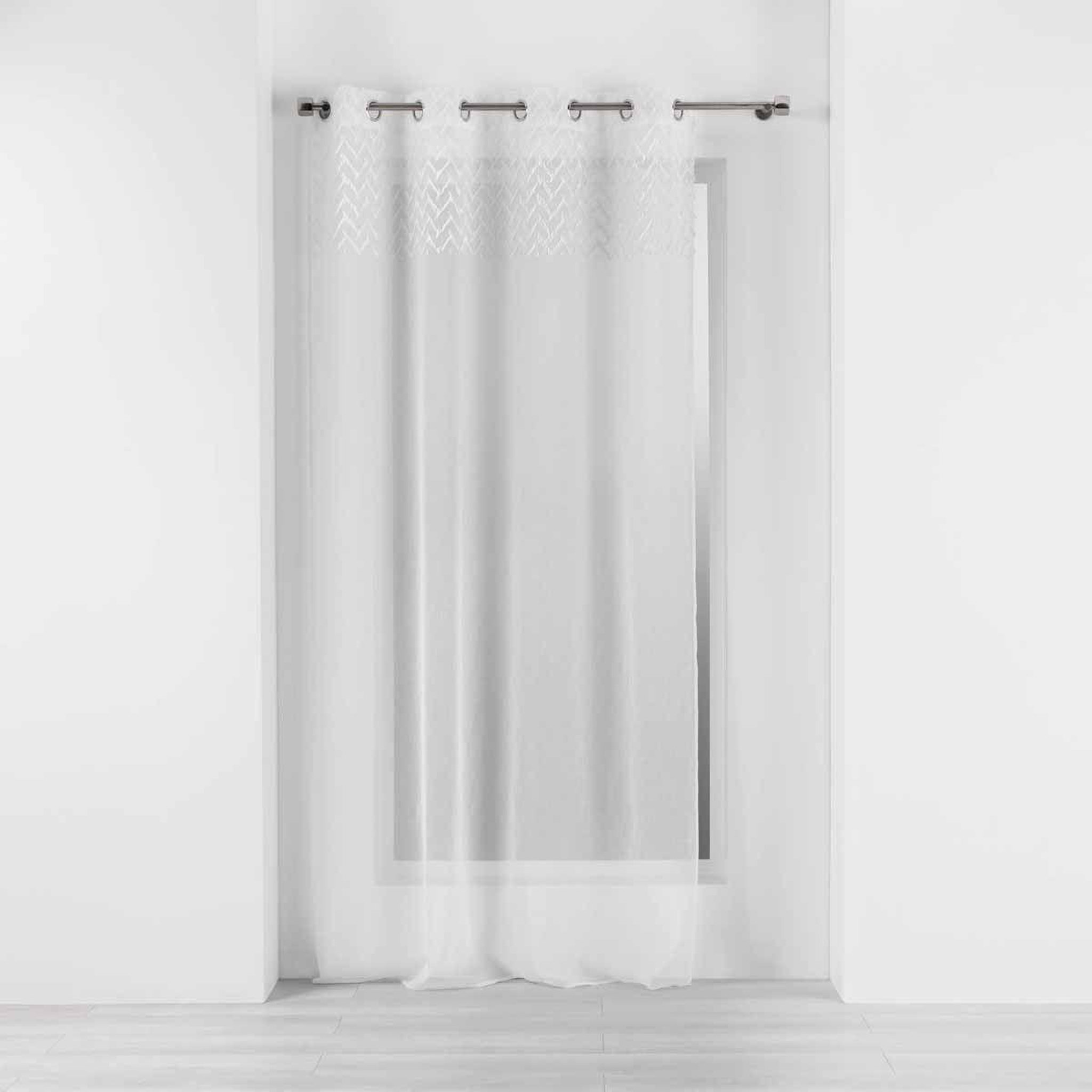 Douceur d'Intérieur Rideau voilage à œillets  roxia  140x240cm blanc