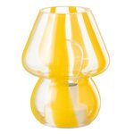 Paris Prix Lampe à Poser Rayures en Verre  Ophelie  15cm Jaune