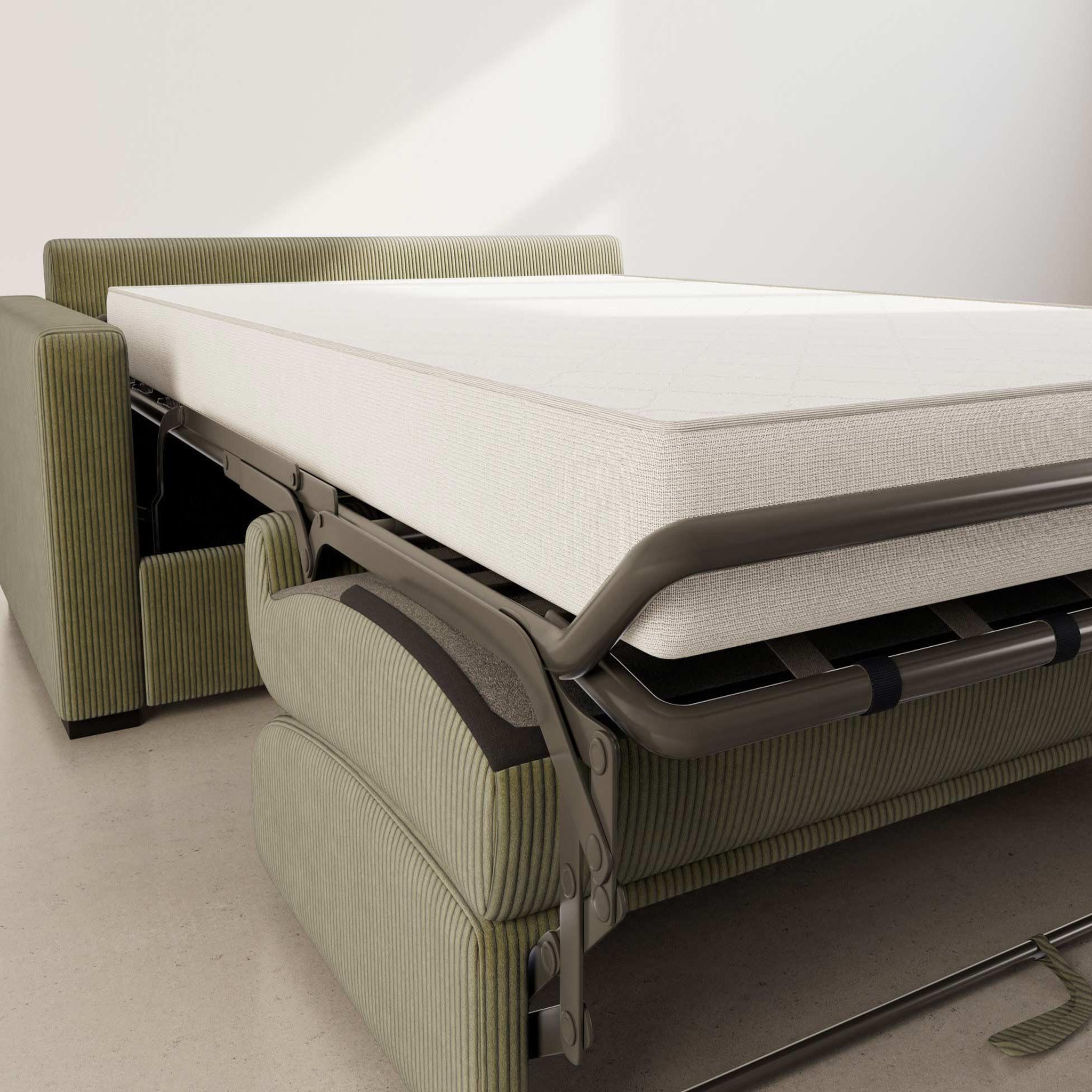Voir la diapositive 4 : BEST MOBILIER Tristan - canapé lit 3 places convertible express couchage quotidien 140 cm matelas 14 cm en velours côtelé