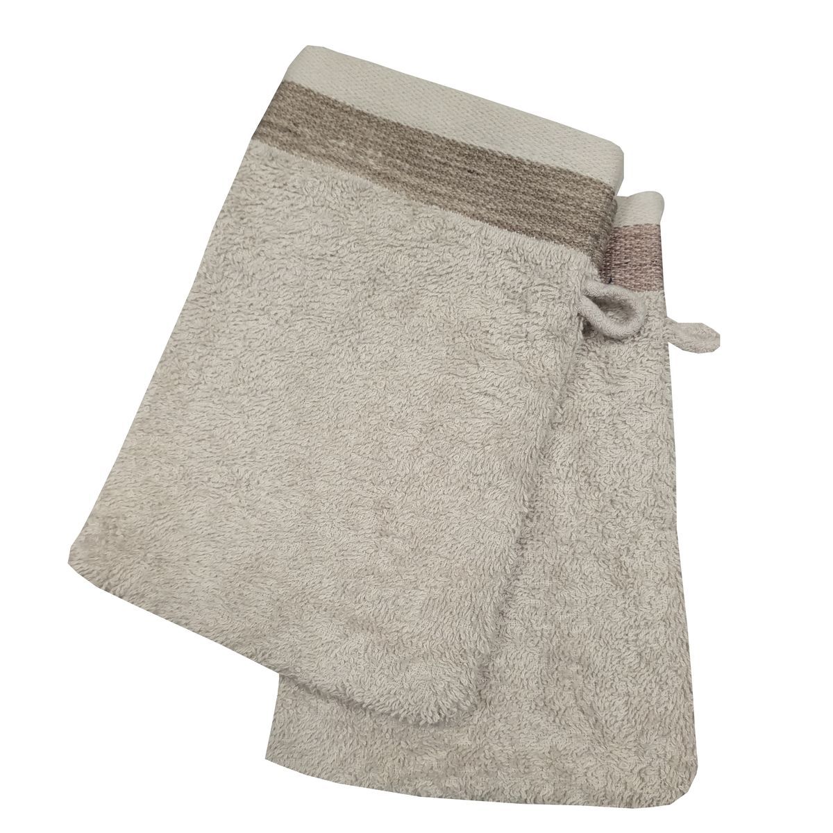 ACTUEL Lot 2 Gants de toilette fantaisies en coton 450gr/m²