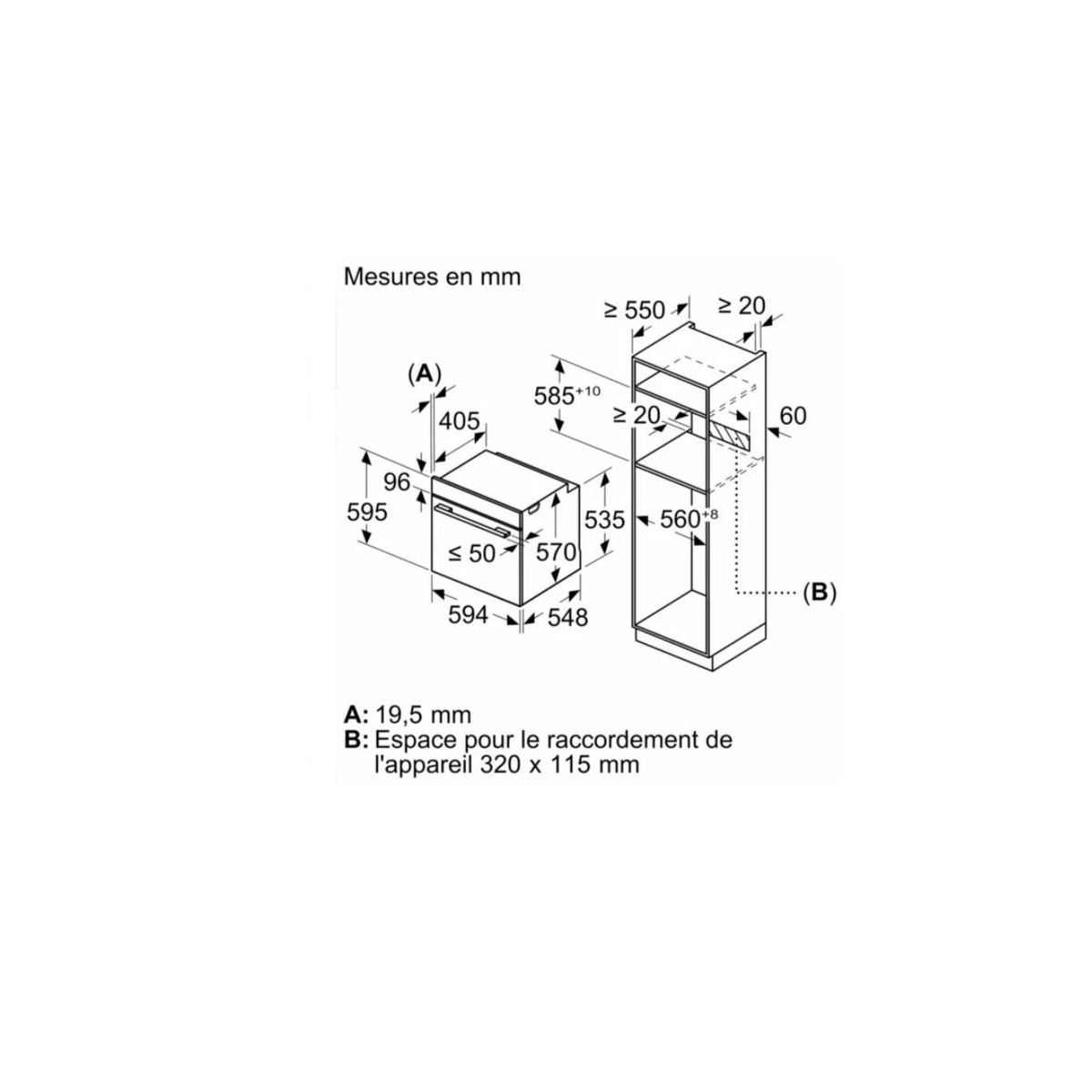BOSCH Four intégrable multifonction 71l 60cm pyrolyse - HBG578ES7F