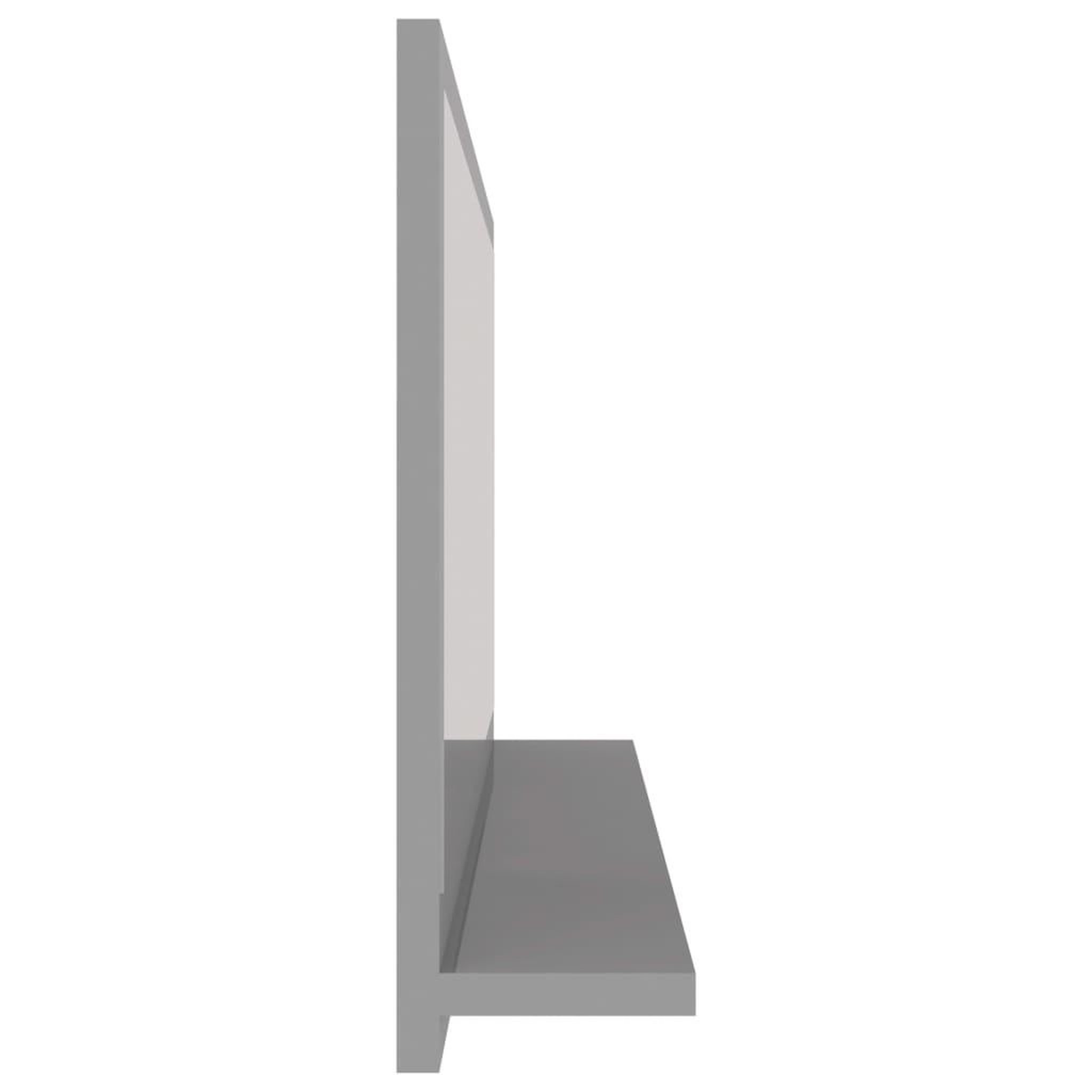 Voir la diapositive 5 : VIDAXL Miroir salle de bain Gris brillant 80x10,5x37cm Bois ingenierie