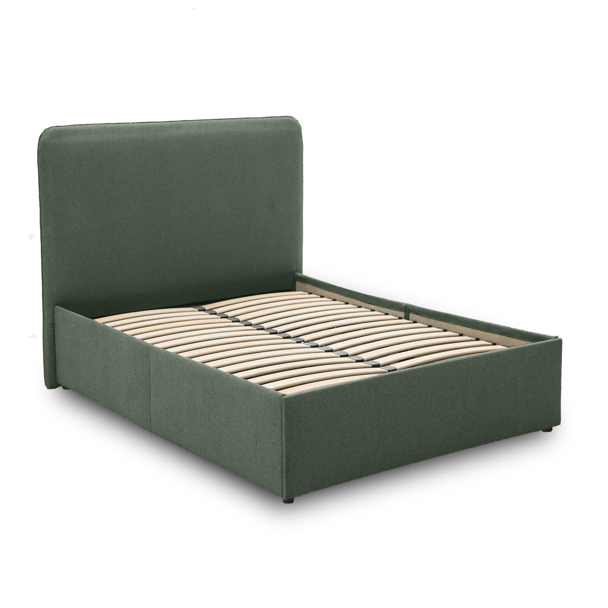Voir la diapositive 6 : BEST MOBILIER Goyave - lit coffre - 140x190 - en tissu - sommier inclus