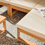 Voir la diapositive 5 : SWEEEK Salon de jardin modulable bois d'acacia et tissu beige 4 places - Tula