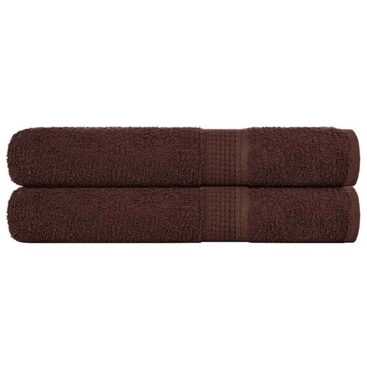 VIDAXL Serviettes 2 pcs marron 100x200 cm 360 g m² 100% coton