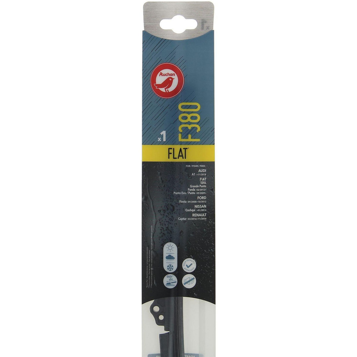 AUCHAN Balai d'essuie-glace plat F380 38cm pour AUDI FIAT FORD NISSAN RENAULT