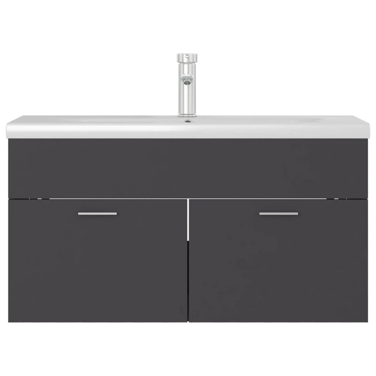 VIDAXL Armoire d'evier avec lavabo integre Gris Agglomere