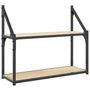 Voir la diapositive 2 : VIDAXL Etagere murale 2 niveaux chene sonoma 60x21x51 cm