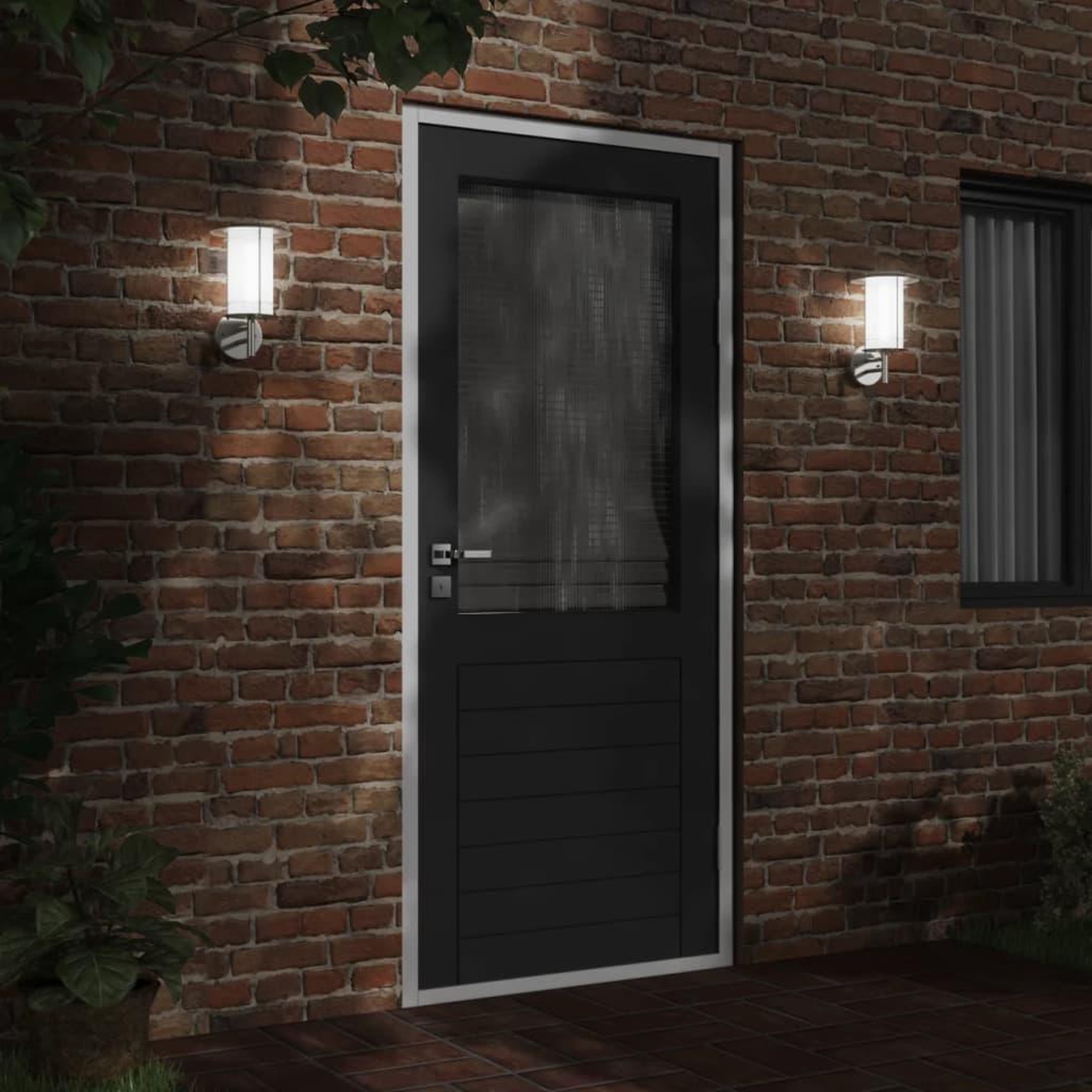Voir la diapositive 3 : VIDAXL Appliques murales d'exterieur 2pcs argente acier inoxydable