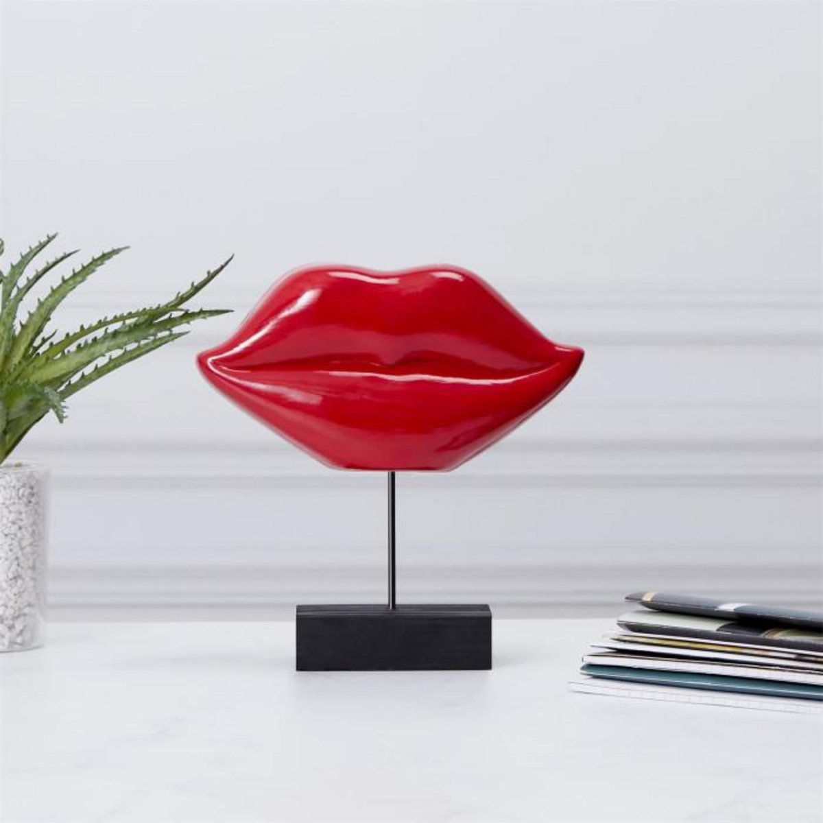 Paris Prix Décoration à Poser  Bouche  19cm Rouge & Noir