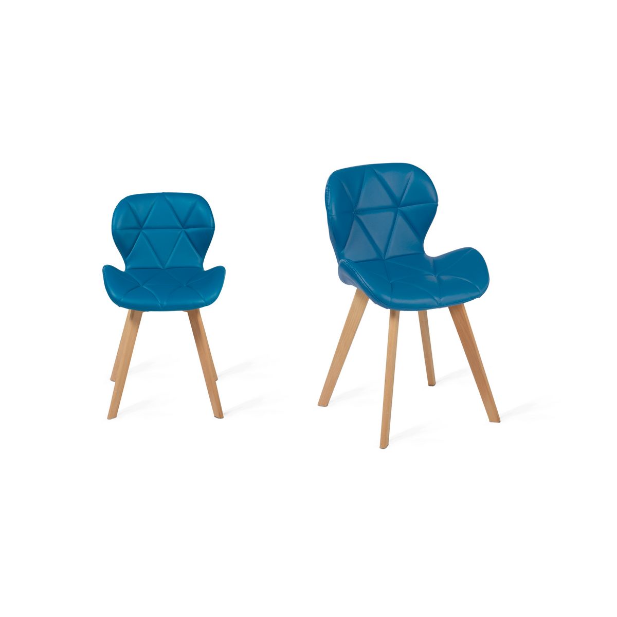Lot de 2 chaises assise PU pieds bois massif NICKY