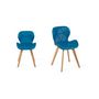 Voir la diapositive 2 : Lot de 2 chaises assise PU pieds bois massif NICKY