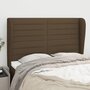 Voir la diapositive 1 : VIDAXL Tete de lit avec oreilles Marron fonce 147x23x118/128 cm Tissu