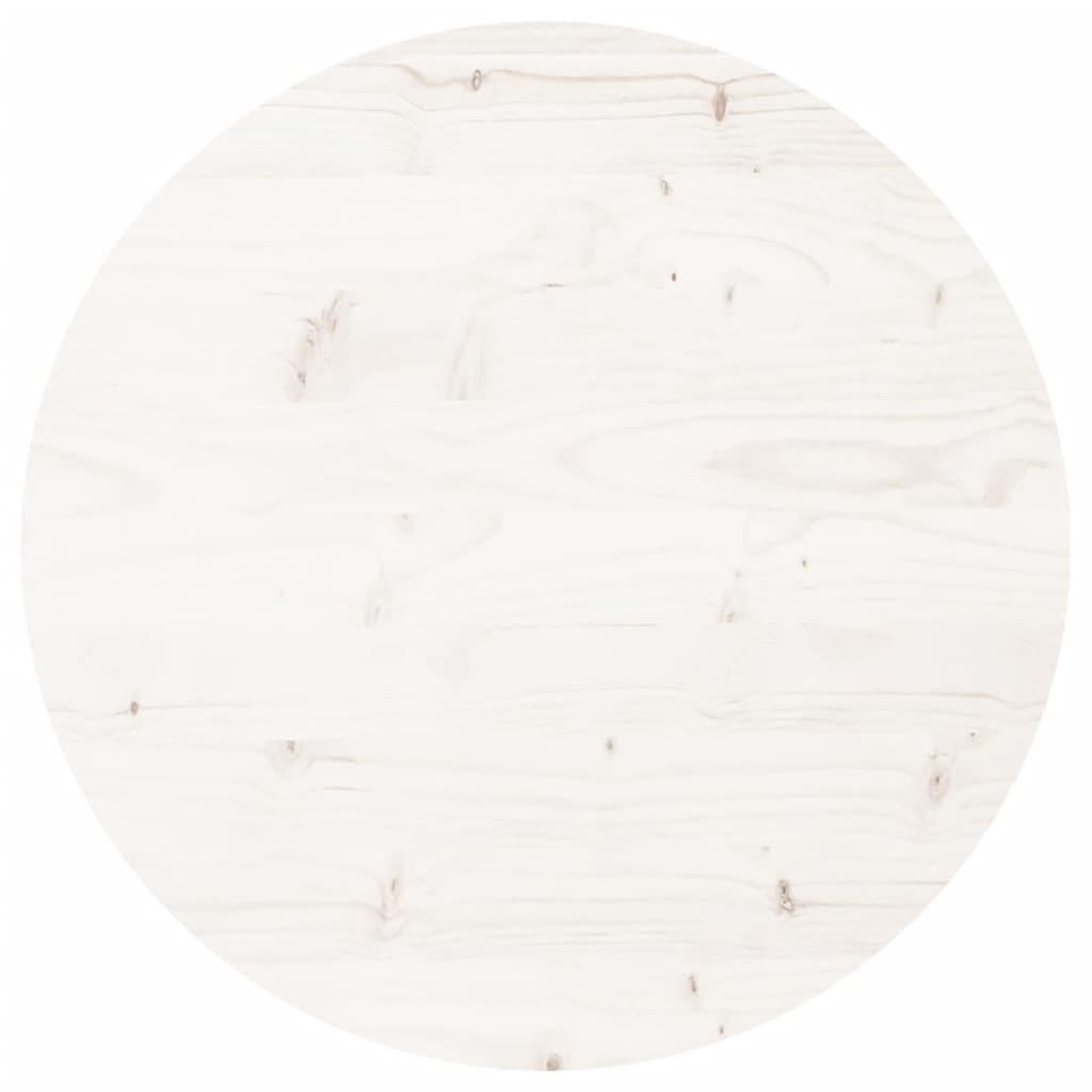 Voir la diapositive 2 : VIDAXL Dessus de table rond blanc Ø50x3 cm bois de pin massif