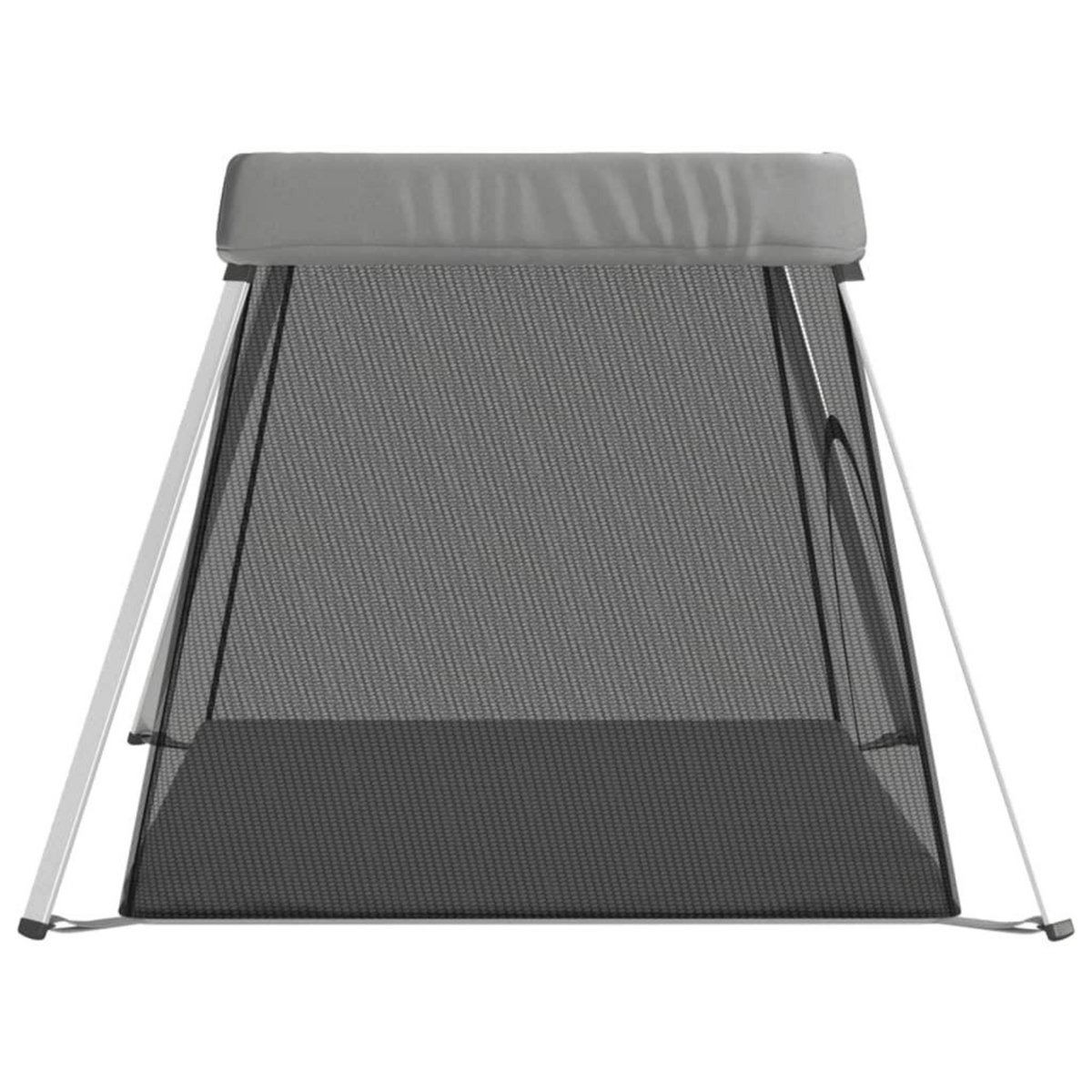 VIDAXL Parc pour bebe avec matelas Gris clair Tissu de lin