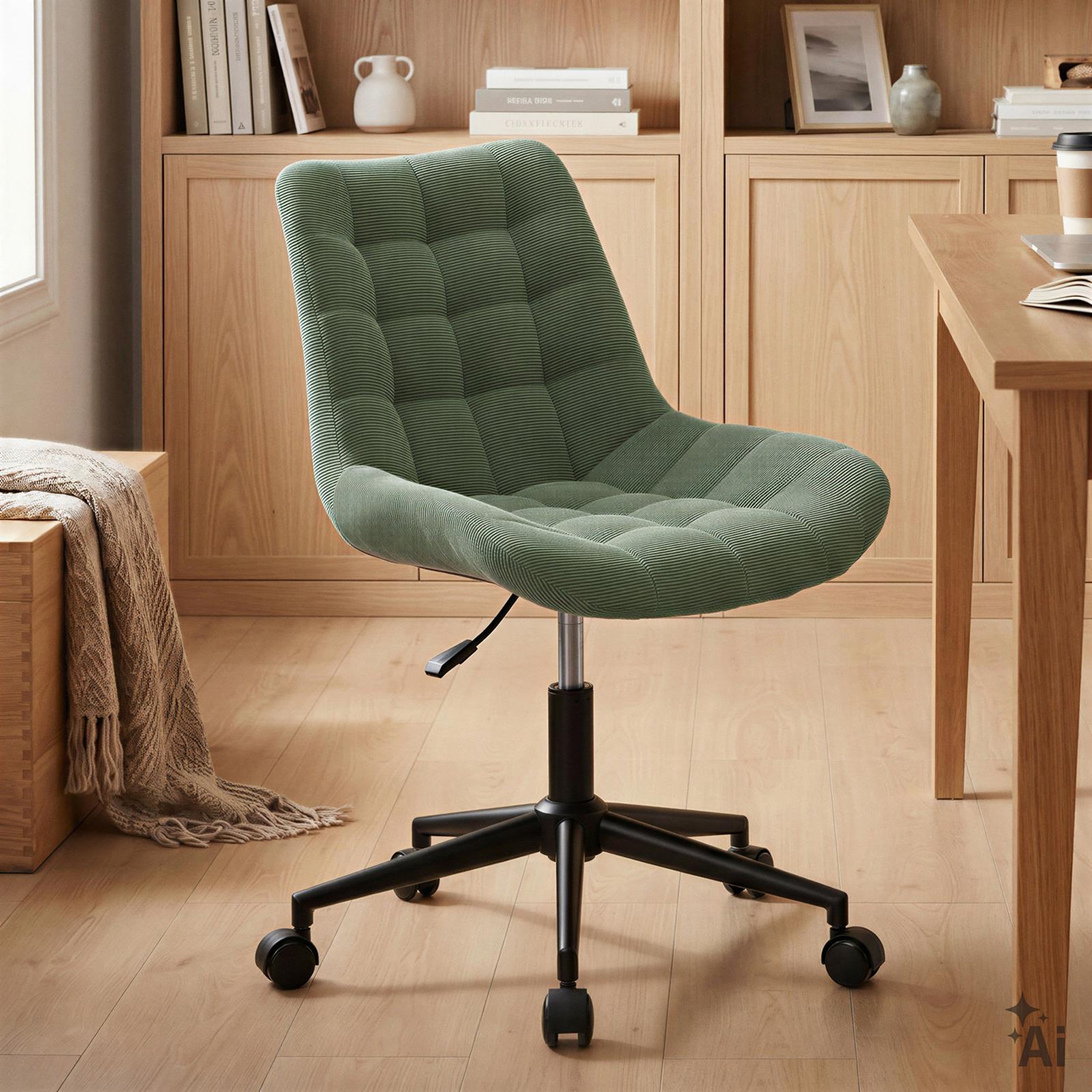 Voir la diapositive 3 : IDIMEX Chaise de bureau VASILO en velours côtelé