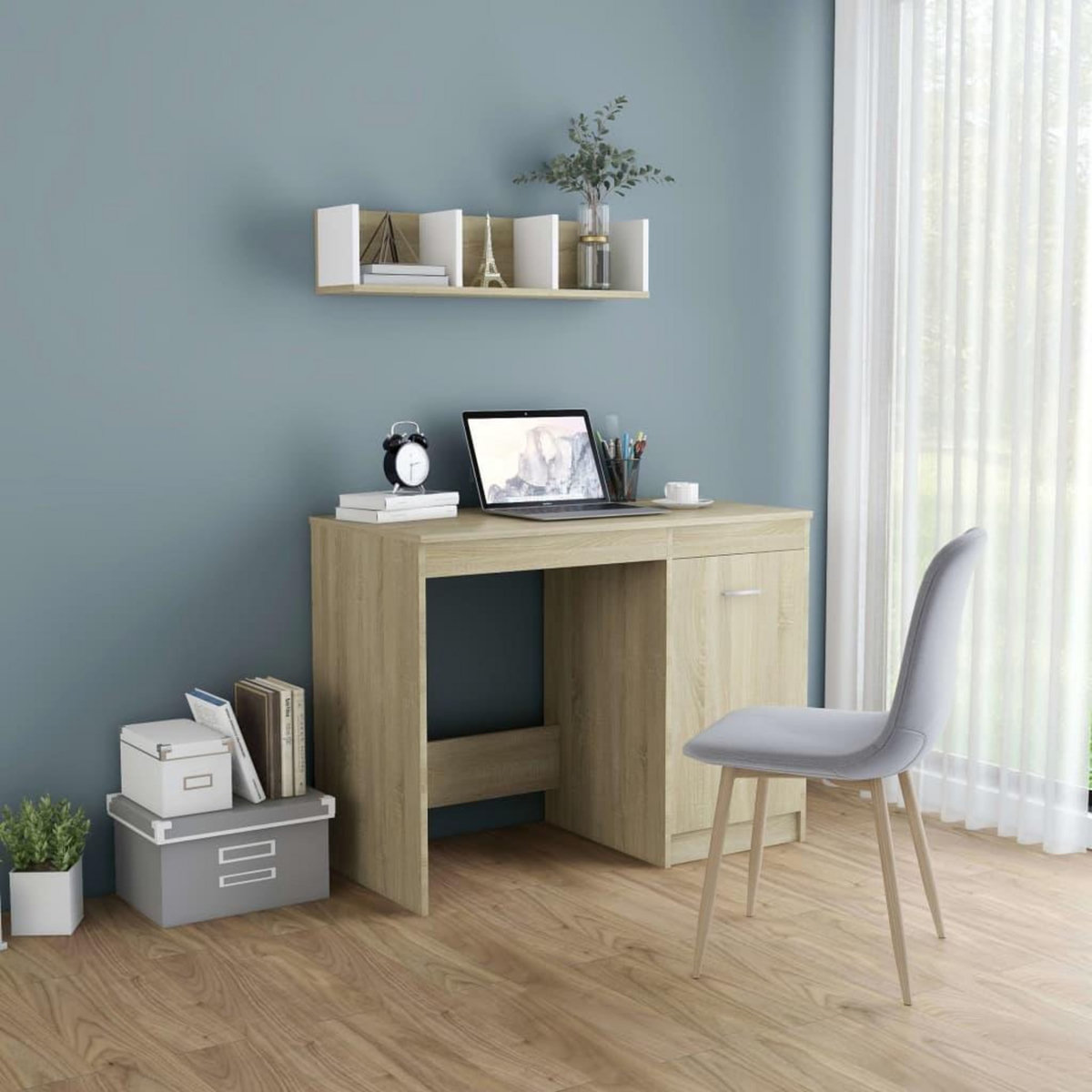 VIDAXL Bureau Chene sonoma 100x50x76 cm Bois d'ingenierie