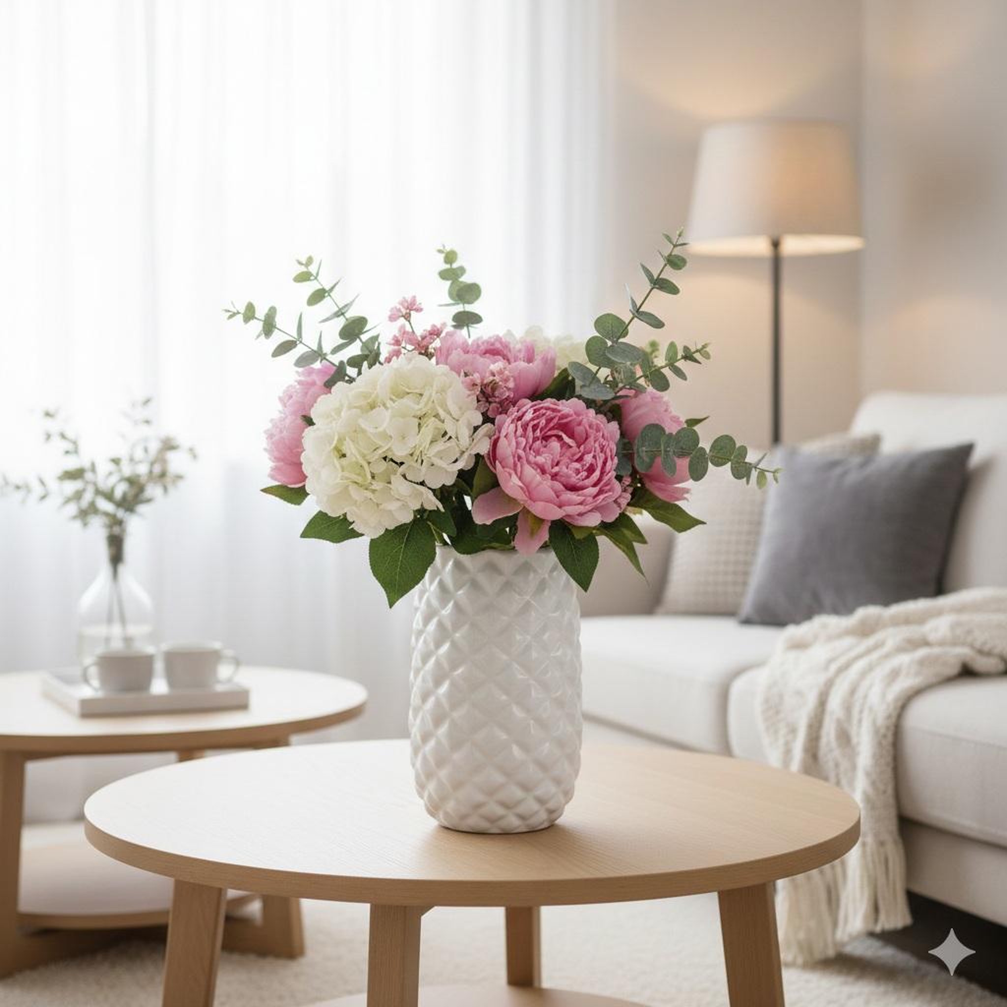Voir la diapositive 2 : Eden Vase ananas blanc 24 cm design et moderne