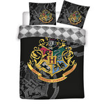 HARRY POTTER Parure housse de couette enfant microfibre HARRY POTTER. Coloris disponibles : Noir
