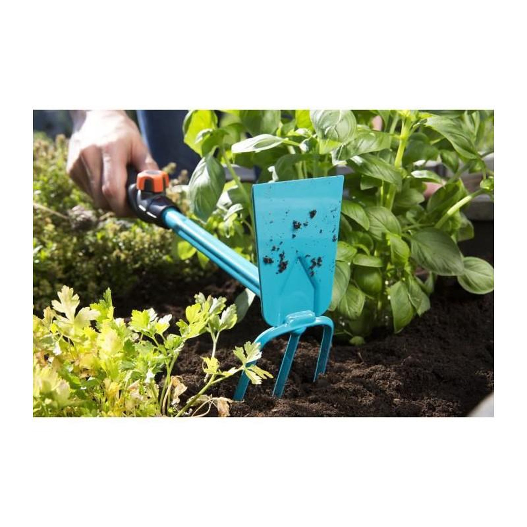 Voir la diapositive 3 : Gardena GARDENA Serfouette a fleurs 6.5cm Combisystem - Acier enduit - Outil adapte pour tout travaux de sol - Garantie 25 ans 8915-20