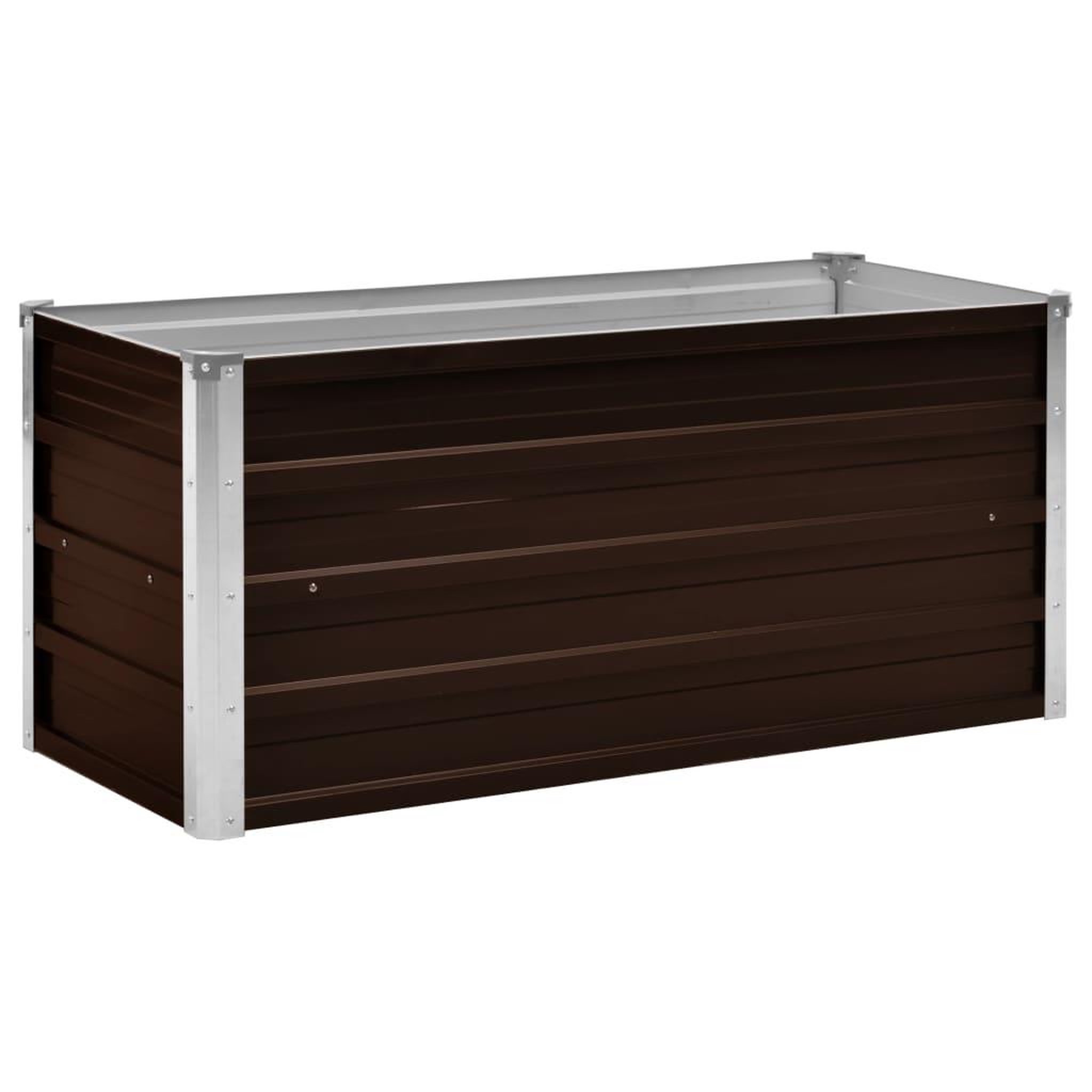 Voir la diapositive 2 : VIDAXL Lit sureleve de jardin Marron 100x40x45 cm Acier galvanise