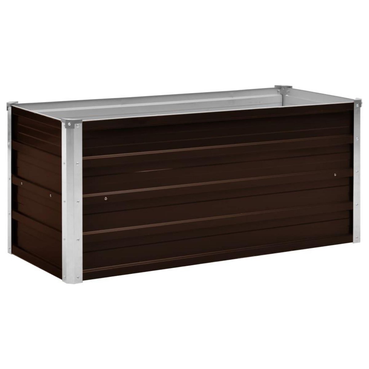 VIDAXL Lit sureleve de jardin Marron 100x40x45 cm Acier galvanise