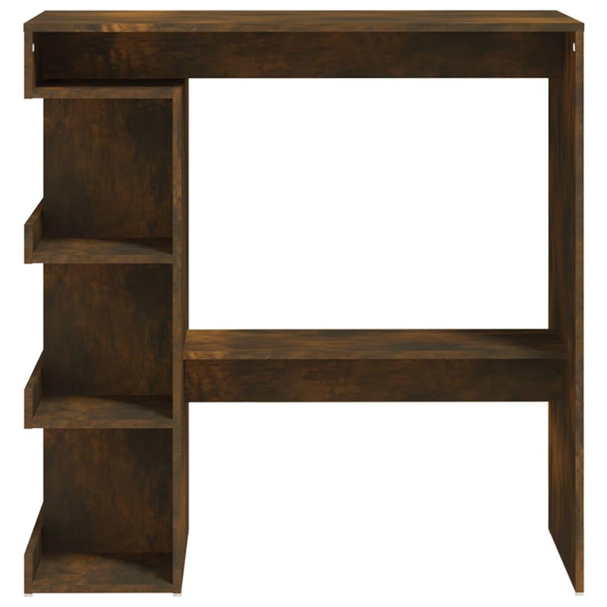 Voir la diapositive 5 : VIDAXL Table de bar et etagere de rangement chene fume bois ingenierie