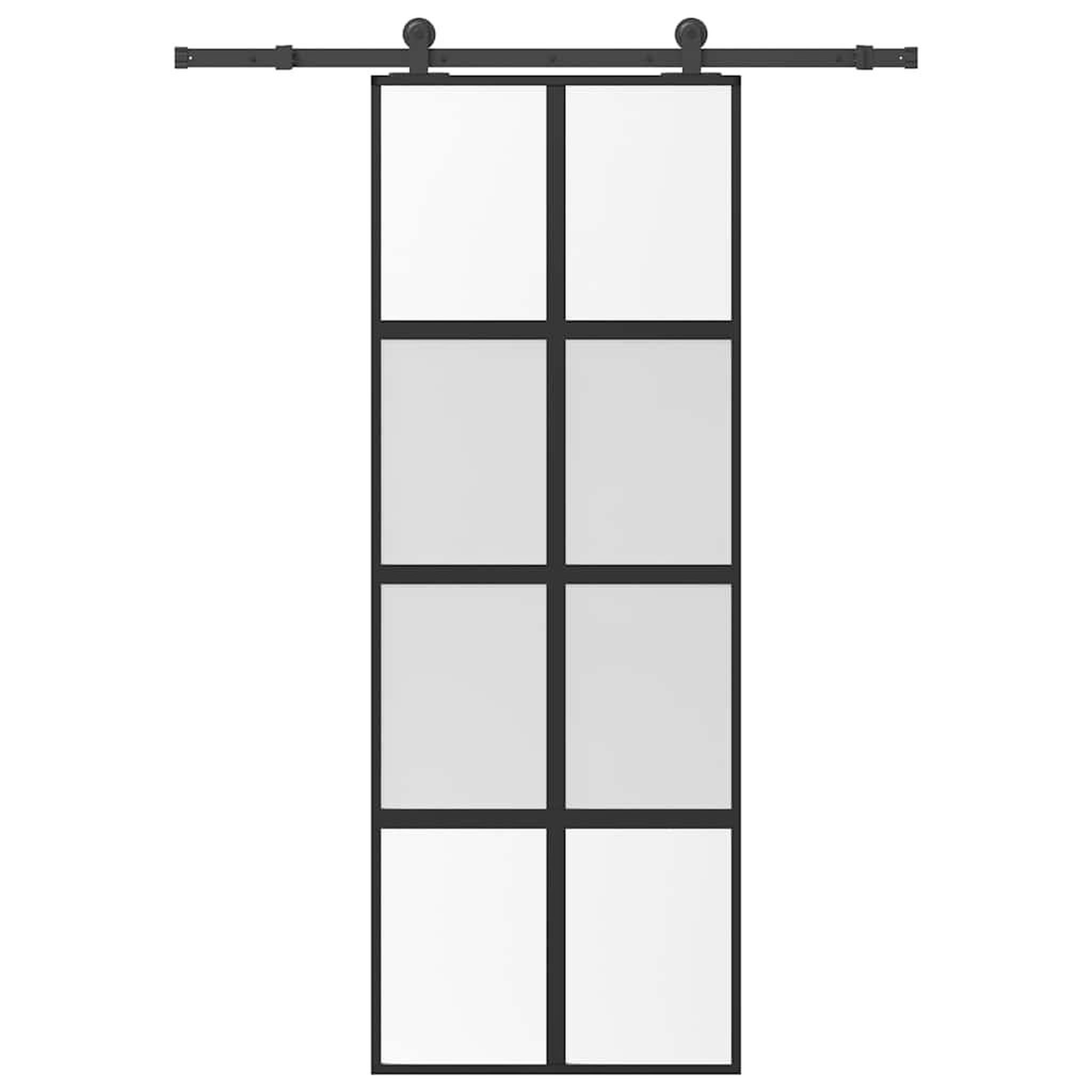 VIDAXL Porte coulissante kit de quincaillerie trempe verre aluminium
