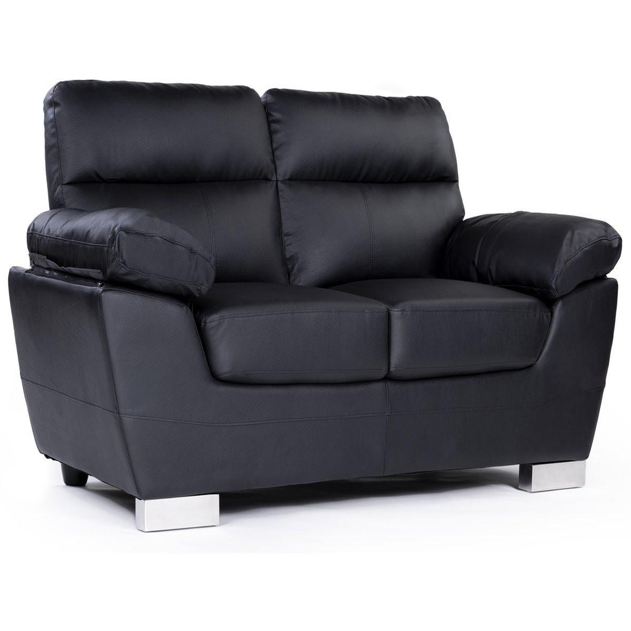 Habitat et Jardin Canapé fixe en cuir reconstitué et pvc  dallas  - 169 x 88 x 90 cm - 2 places - noir