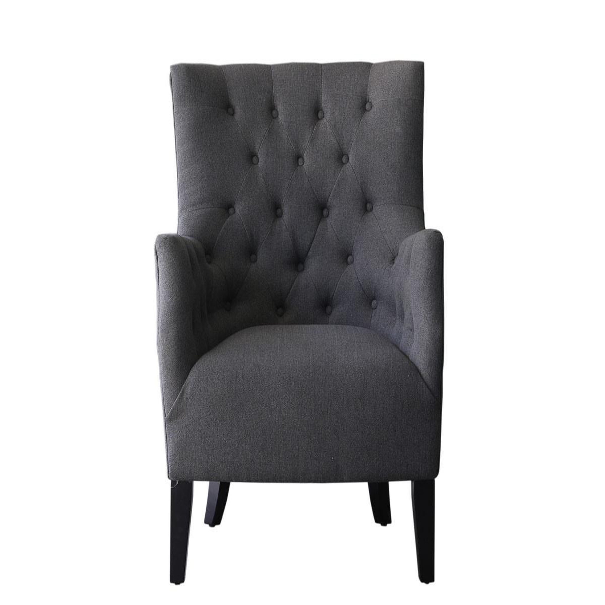 Voir la diapositive 2 : Habitat et Jardin Fauteuil scandinave tissu  duchesse  - 76 x 83 x 100,5 cm - gris