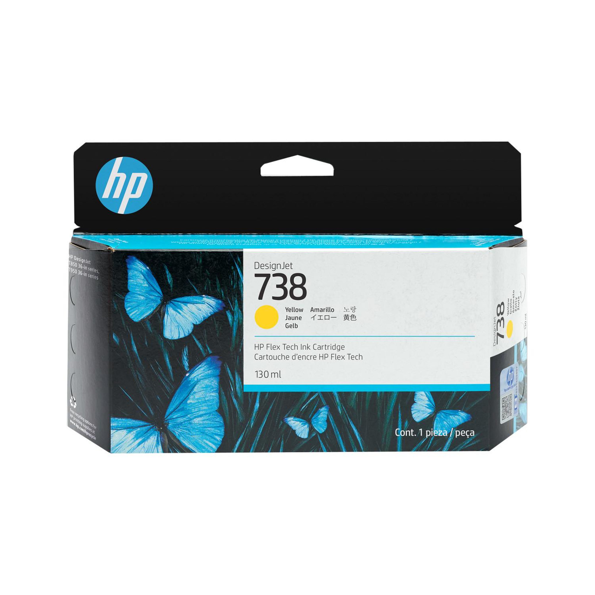 Voir la diapositive 2 : HP Cartouche d'encre originale HP 738 - 130 ml - Jaune - Pour DesignJet T950