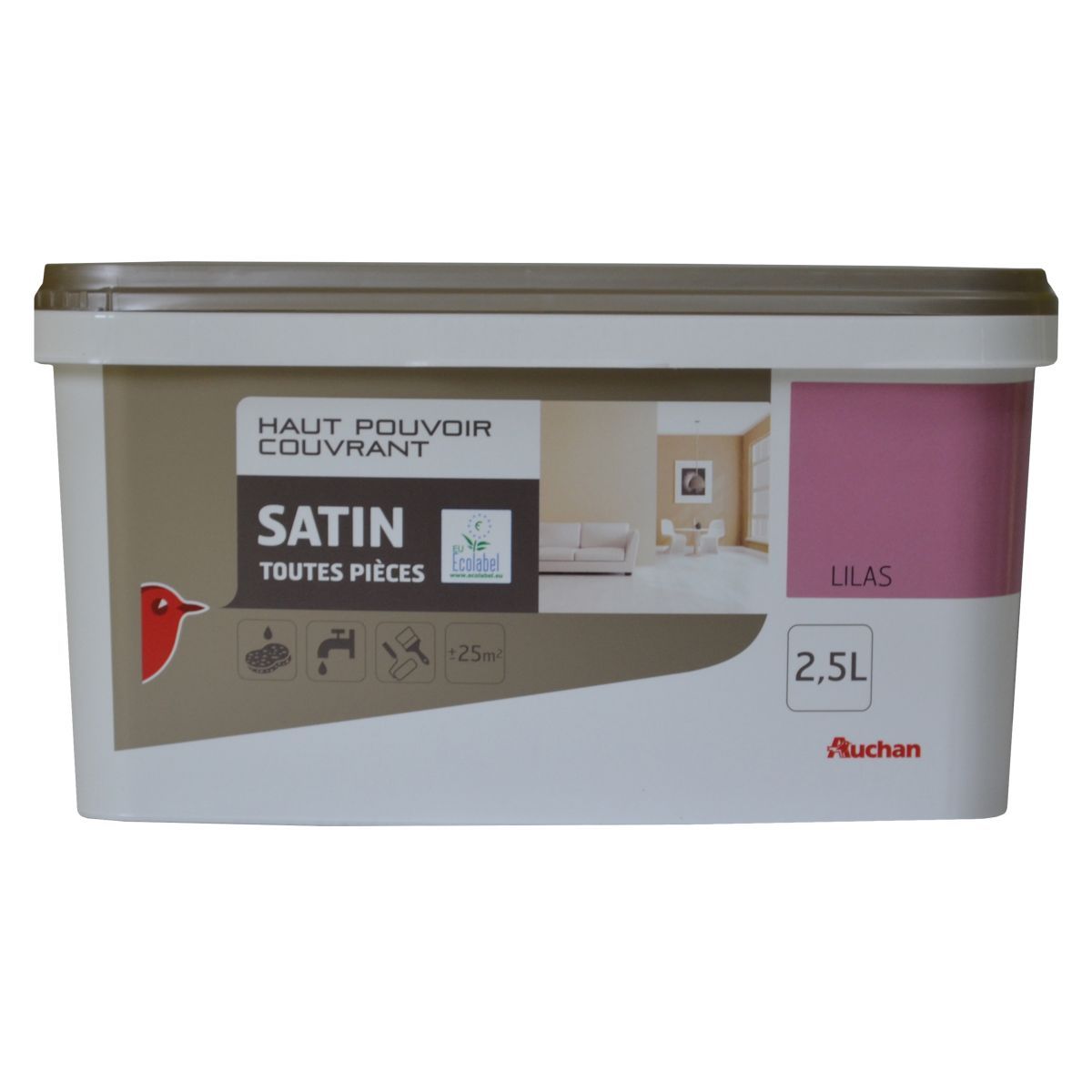 AUCHAN Peinture murale satin lilas couleur