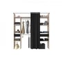 EKIPA Dressing Kit dressing ARTIC avec rideau - Décor Chene et noir - 2 colonnes + 2 penderies + 2 tiroirs - L 198 x P 48 x H 203 cm - EKIPA