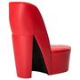 Voir la diapositive 3 : VIDAXL Chaise en forme de chaussure a talon haut Rouge Similicuir