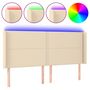 Voir la diapositive 2 : VIDAXL Tete de lit a LED Creme 163x16x118/128 cm Tissu