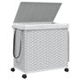 Voir la diapositive 4 : VIDAXL Panier a linge avec roulettes blanc 60x35x60,5cm resine tressee